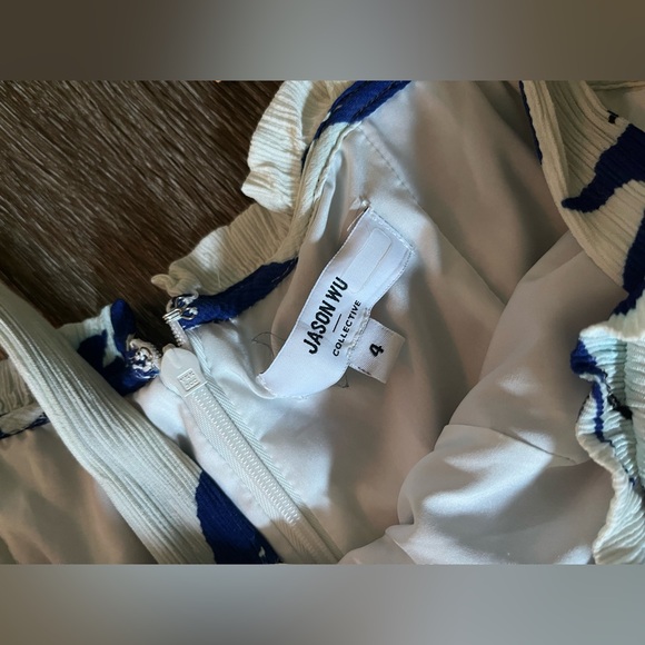 Jason Wu size 4 blue floral tie strap dress - Picture 7 of 10